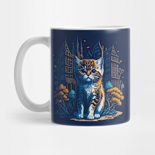 Cute Kitten in The City Mug